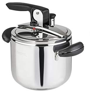 Pentola a Pressione Amelia+ ø18cm, capacità 3,5lt, Made in Italy, Acciaio Inox 18/10, Induzione+Gas, Massima sicurezza, Triplo fondo, PFAS free