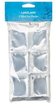 3 Lakeland Reusable Mini Ice Packs – Flexible Easy to Wrap Around Lunch & Picnic Items