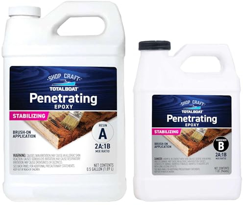 TotalBoat Clear Penetrating Epoxy Wood Sealer Stabilizer for Rot Repair and Restoration (0.75 Gallon, Traditional)