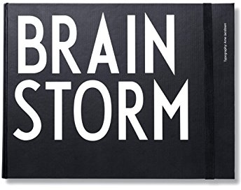 Designbokstäver Brainstorm bok (svart) - inbunden omslag och elastiskt band för en säker stängning, perfekt för skisser, ritningar, 200 sidor