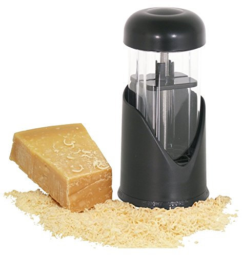 Parmigiano macinino in policarbonato e plastica ABS nera, con macinino in acciaio inox, smontabile trasparente/altezza: 15 cm | ERK