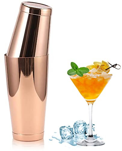 Shaker Boston Pro in acciaio inox, 2 pezzi, non ponderato, 510 g e peso da 793,8 g, kit per martini per baristi, rame