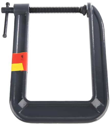 Hyuduo Heavy Duty Deep Throat C-Clamp Steel U-Clamp for Woodworking & Carpentry 100 x 185mm Jaw Opening Deep Reach Clamping Tool for DIY Projects