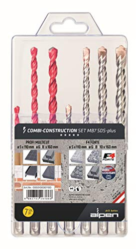 Alpen 100007100 0000100007100 SDS-Plus MB 7 7-Piece Universal Drill Bit Assortment