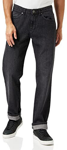 Urban Classics Herren Loose Fit Jeans Hose, real Black Washed, 31/34