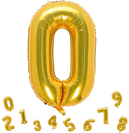 32 Inch Gold Number 0 Balloons Foil Ballon Digital Birthday Party Decoration Supplies (Gold Number 0 Balloon)