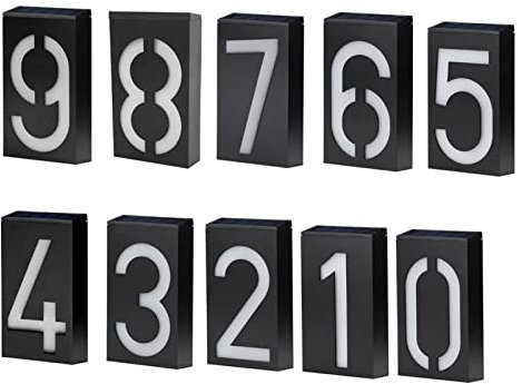 Natudeco House Number Light LED Solar Illuminated Signs Outdoor Plaques Wall Art Address Plate for Hotel Store Yard Street Garage Gate (Number 7)
