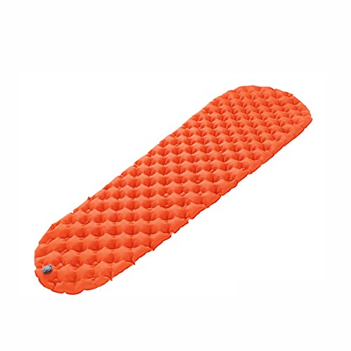 Camping Sleeping Pad Portable Waterproof Pad Inflatable Comfort Mattress Ripstop Sleeping mat Ultralight Backpacking Mattress w/Compact Carrying Bag (Orange)