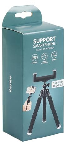 ITENSE – Trípode Smartphone, trípode para teléfono – Trípode para Smartphone nómada, se Puede Girar 360 Grados, Flexible, Compatible con la mayoría de teléfonos, Resistente – Ideal para Viajar.