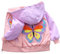 L SERVER Übergangsjacke Mädchen mit Kapuze Schmetterling Trenchcoat Kinder Frühling und Herbst Bequemer Mantel Stylische Baseball-Jacke, Rosa, 134-140