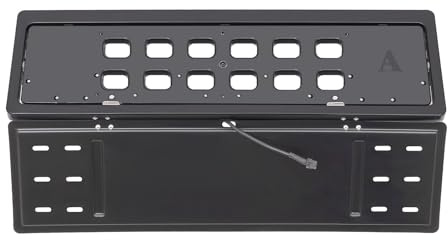 Portamatrículas Premium con Soporte Eléctrico Giratoria para Vehículos, Portamatrículas de Hierro y Plástico para Coche