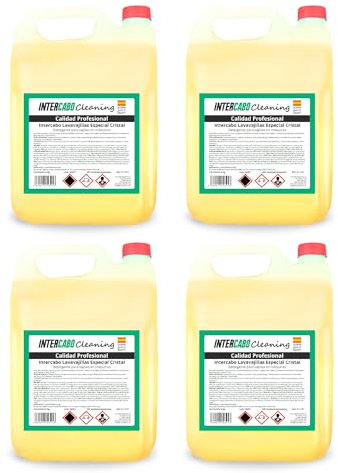 Intercabo Cleaning - 4×6 kg Kanister flüssiges Geschirrspülmittel für Spülmaschinen - für Glas und empfindliches Geschirr - entfernt Fett und Rückstände - Reinigungsmittel für Gastronomie und Küche