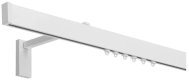 TENDE ARREDO TESSILE - Binario Tenda a Parete Scorrevole (170 cm) Zineffa per Tenda, Binario a Onda Decorativo in Alluminio con Tappi Terminali e Occhielli in PVC per Tende su Misura (Bianco)