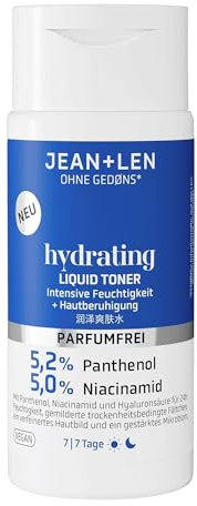 Jean & Len Hydrating Liquid Toner, für jeden Hauttyp geeignet, besonders sanft zum Hautmikrobiom, ideale Vorbereitung für die darauffolgende Pflege, parfümfrei, vegan, 150 ml