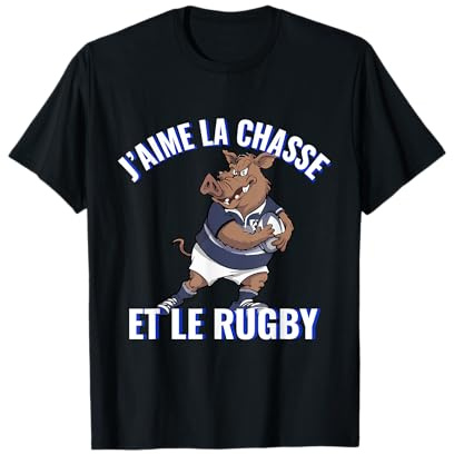 Sanglier Joueur De Rugby Pour Amateurs De Chasse et Rugby T-Shirt