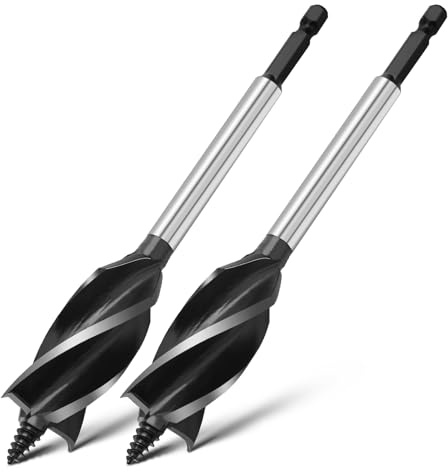 2-tlg Holzbohrer 22mm x 165mm Sechskantschaft Schneckenbohrer für Weichholz und Hartholz Kunststoff Trockenbau und Verbundwerkstoffe