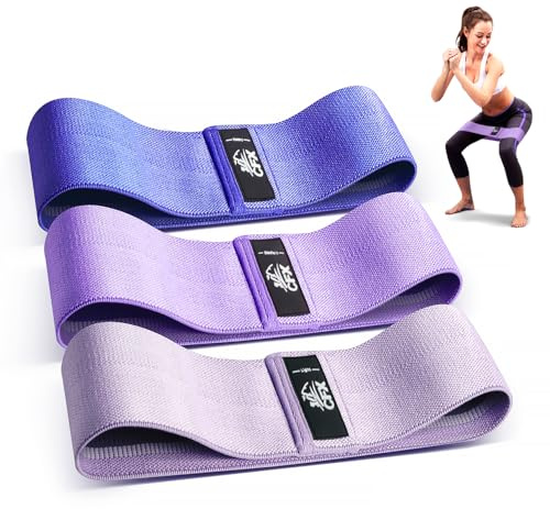 CFX Resistance Bands Set, Exercise Bands with Non-Slip Design for HIPS & Glutes, 3 Levels Workout Bands for Women and Men, Booty Bands for Home Fitness, Yoga, Pilates