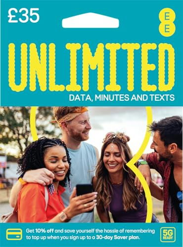EE Unlimited Data Sim includes £35 pre-paid credit, Unlimited Data, Unlimited Minutes & Unlimited Texts
