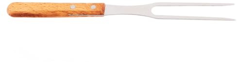 DECORNIJIA Forchetta Barbecue in Acciaio Inossidabile con Manico in Legno Spessa Forchetta da Carne per Grigliate e Barbecue all Aperto Strumento Versatile per Cucina e Picnic Outdoor