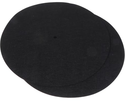 HIAKDOFT Tappetino per Dischi in Vinile Antistatico in Feltro 2 MM Spessore Set 2 Pezzi Protezione per Giradischi Miglioramento Qualità Audio Accessorio per Lettori Vinile 26 CM Diametro