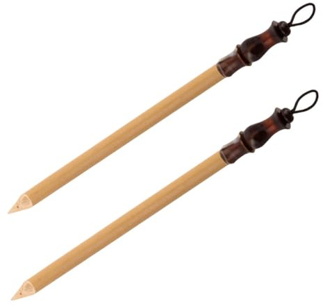 STOBAZA 2 piezas Plumas de Caligrafía de con Puntas Inclinadas y Planas Bolígrafos Artesanales para Escritura Tibetana Dibujo y Pintura para Oficina y Escuela