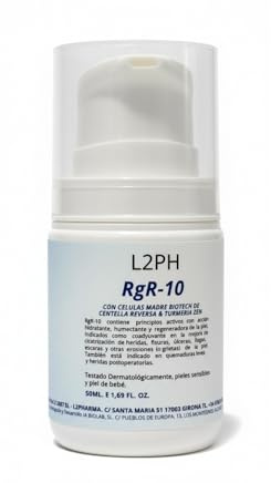 RGR-10 Crema 50ml | Crema Regeneradora Con Células Madre, Exosomas y Factores de Crecimiento | Cicatrizante para Heridas, Úlceras, Quemaduras y Pie Diabético | Piel Sensible y Bebés | Postoperato
