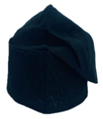 FAWZAN Kids Handmade Yoruba ASO-Oke Cap, Traditional Nigerian Boys Hat for Agbada, Kaftan & Weddings (UK, Alpha, XS, Plain Black)