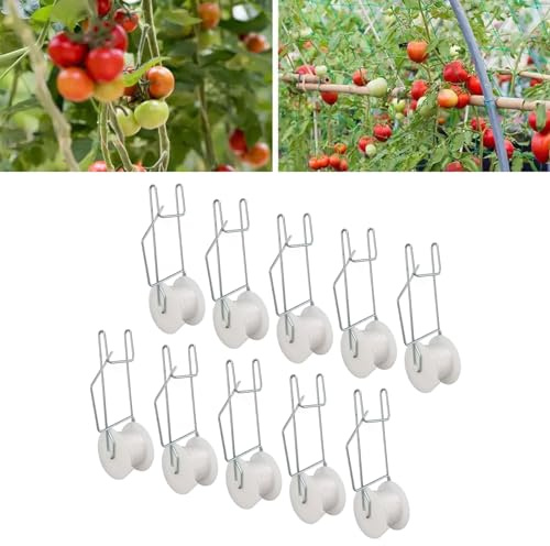 Nikou Lot de 10 Crochets pour Treillis à Tomates avec Ficelle de 15 m