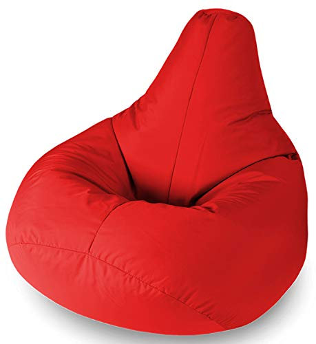 Beautiful Beanbags - Highback Beanbag for Kids - Indoor/Outdoor Lounge Chair - Water Resistant - 35 Inches - Manufactured in UK - Red