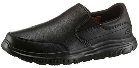 Skechers Mens Flex Advantage Sr - Bronwood Slip On Trainers, Black Leather, 13 UK