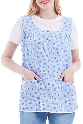 Nanxson grembiule da cucina grembiule pulizia lavori domestici ospedale lavoro uniforme grembiule da lavoro con tasche CF3152 (blu, L)