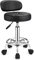 HMTOT Swivel Stools with Wheels Height Adjustable Rolling Spa Stool Backrest Black