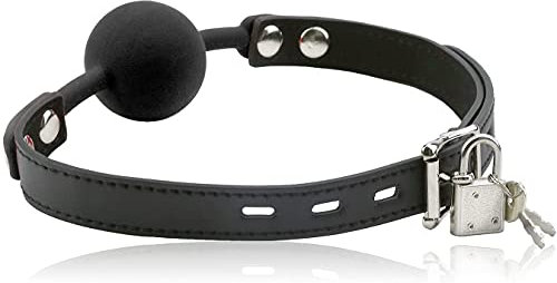 Eysilk Silikon Knebel Bondage Ballknebel Mundknebel Knebel Interchange Ball Gag mit Sperre Schlüssel (Schwarz)