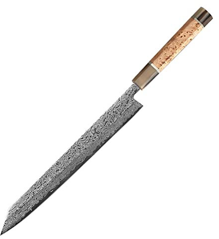 67 strati damasco coltello giapponese sashimi sakimaru kengata saliceleto di pesce sushi coltello da coltello da carne di salmone fetta di salmone forgiatura coltello da forgiatura coltelli ( Color :