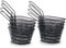 Tola - Mini cestini per friggere, in acciaio inox, 2, 4, 8 pezzi, per patatine fritte di alta qualità, ideale per servire, conservare, mostrare cibo, colore nero