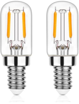 Sphoon Dimmable E12 Night Light Bulb 15W 20W Equivalent, T20 Salt Lamp Bulb, Mini LED Candelabra Bulb for Microwave Oven Refrigerator Bedroom Ceiling Fan, 2200K Warm White, 180LM, 2 Pack