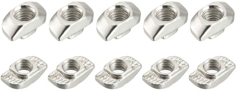 METALLIXITY Tuercas en T deslizantes (Rosca M6) 10 piezas, Tuerca en T de cabeza de martillo de acero al carbono para Perfil de Extrusión de Aluminio de la Serie 3030