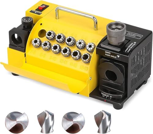 DHMYYXGS Bohrerschleifer Schärfmaschine,Bohrerschleifmaschine,Hochpräziser Bohrer-Schleifer,3-13 Mm Bohrerspitzer Mit 11 Spannzangen CBN & Sdc Rad