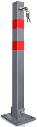 Absperrpfosten 1 Set Parkplatzsperre Klappbar 66cm abschließbar rostfreier Stahl