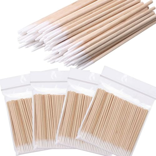 Cotton Buds, 400 Pcs Pointed Cotton Swabs, Cotton-Swab Wood Sticks for Eyebrow Tattoo Beauty Make-up Color Nail Seam Dedicated Dirty Picking