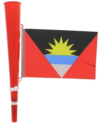 Zac's Alter Ego Red Woofer Horn with Antigua & Barbuda Flag - Bright Loud Carnival Festival Party