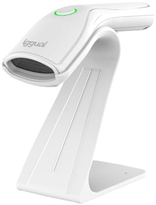 iggual Lector de Códigos de Barras 1D/2D USB-C – Escáner QR, Automático/Manual con Modo Pistola y Auto-Sensing, Scanner Barcode para Tiendas, Almacenes y Logística – Lectura Rápida y Precisa, Soporte.