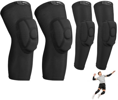 ONTYZZ Knee Pad Elbow Pads Breathable Lightweight Protective Pad Set for Volleyball Basketball Wrestling Goalkeeper Snowboarding Dance Bike