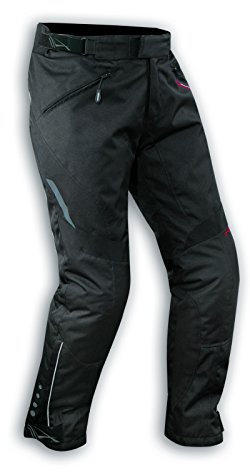 A-Pro Pantalones Textiles Impermeables para Motocicleta, Forro térmico, Transpirable, Negro, 34