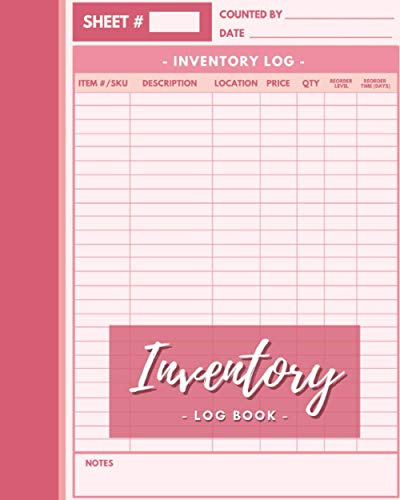 Inventory Log Book: Inventory Log For Small Business | Includes Inventory Calendar, Inventory Planner & 120 Inventory Log Sheets | 8x 10 | Pink