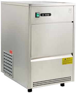 METRO Professional Máquina para hacer cubitos de hielo GIM1026B, acero inoxidable, 170 W, 26 kg/24 h, forma cilíndrica vacía, plata