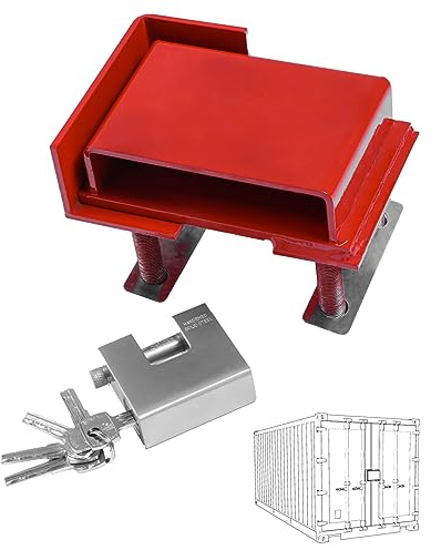 Autoholic Shipping Container Lock Box Bolt On Heavy Duty Shipping Container Accessories with Padlock & 5 Keys