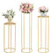 Nisorpa Gold Flower Stand 3 Pcs Flower Vase Metal Flower Stand Gold Wedding Flower Stand Artificial Flowers in Vase Flower Stand for Wedding Birthday Party