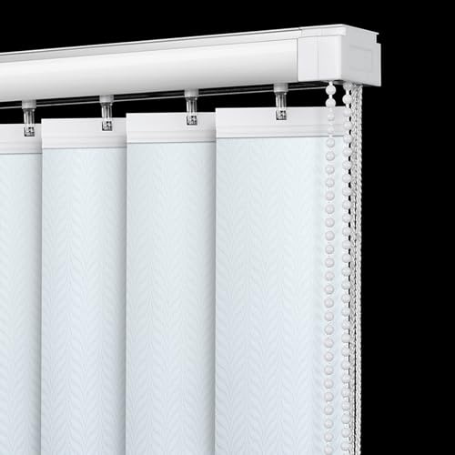 FENGSHOUU Tende a Lamelle Verticali,Tenda Verticali Oscurante,Veneziane da Interno,con Bande in Tessuto 89mm,Controllo Luce Privacy,per Ufficio Casa Camera,Bianco,Larghezza×Altezza (70cm x 200cm)