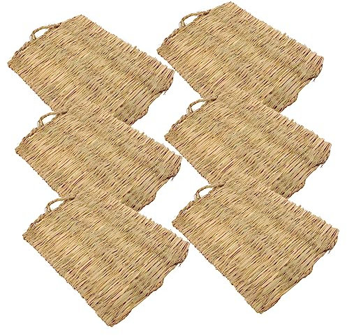 INOOMP 6stücke Hühner Nistkastenmatten Handgewebte Grasmatten Für Hühner Geeignet Für Kleintiere Wie Kaninchen Und Hamster Waschbar Und Wiederverwendbar Sauber Und Hygienisch